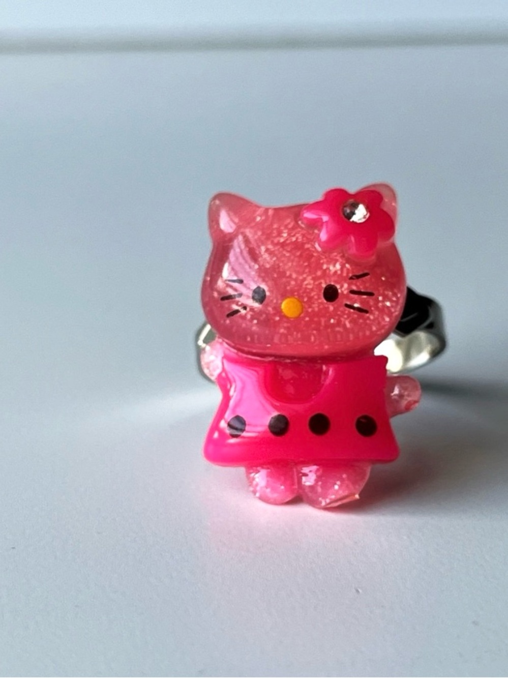 Cute Pink Hello Kitty Resin Ring